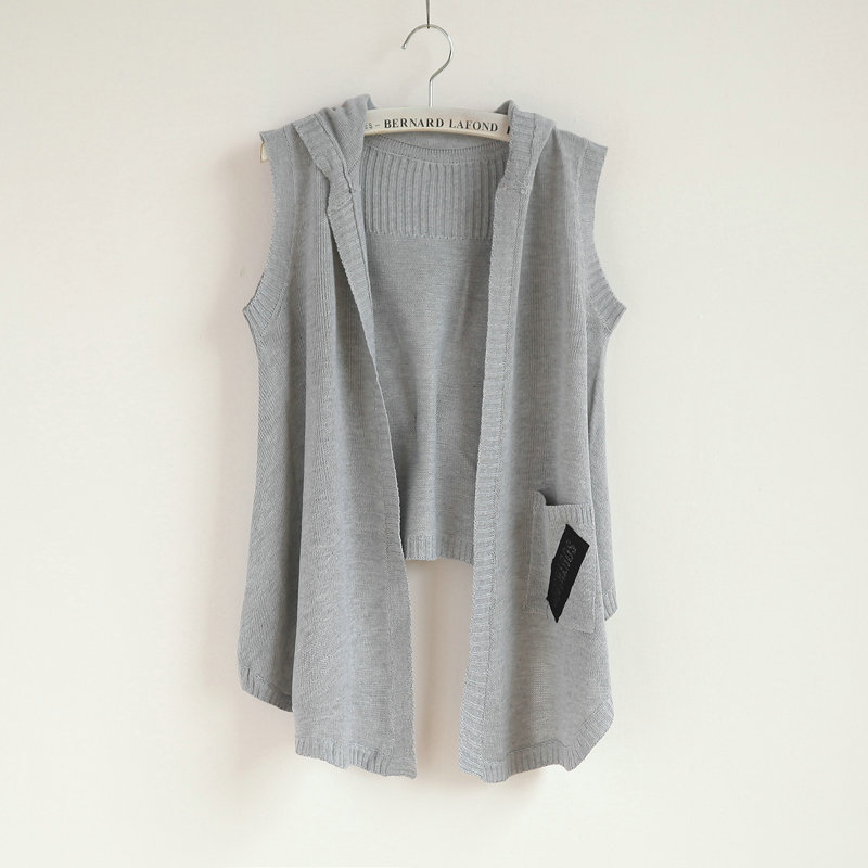 Mm fashion ! summer hooded knitted vest cape outerwear sweater