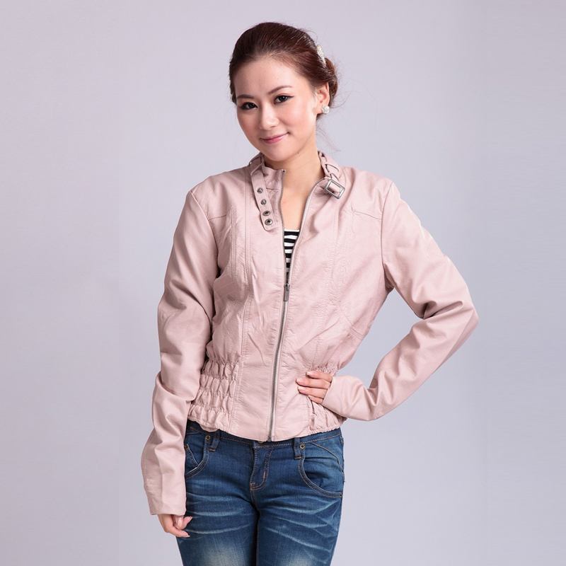 Mm plus size women PU clothing outerwear female plus size small leather clothing