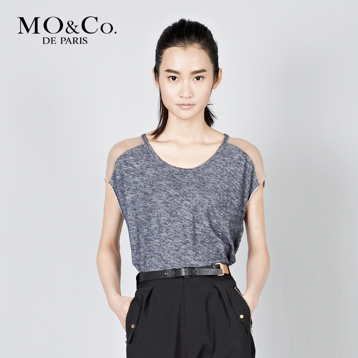 Mo & co . mormons m112tst13 o-neck short-sleeve sweater moco