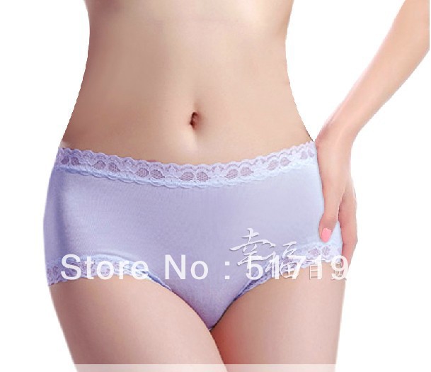 Modal mid waist women's seamless soft panties lace sexy plus size panties best price