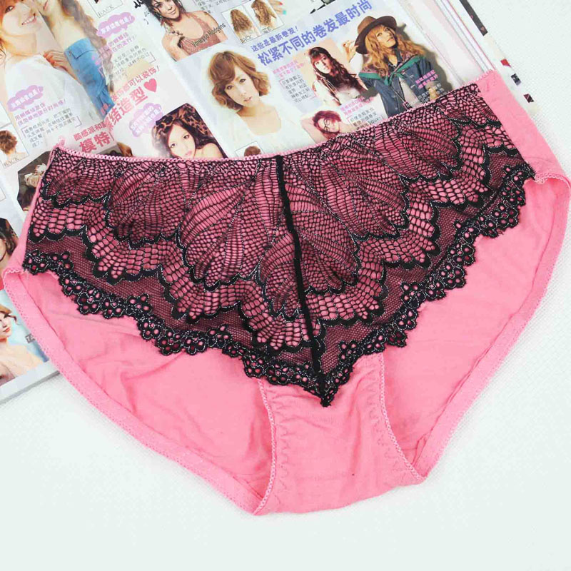 Modal panty mid waist lace seamless panties female woman underwear