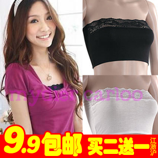 Modal tube top tube top female lace spaghetti strap decoration basic tube top bra plus size