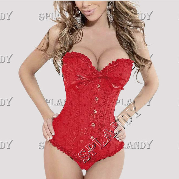 Model 2195 red Corset Women Bustiers & Corsets Corset+G string 2-piece Lingerie