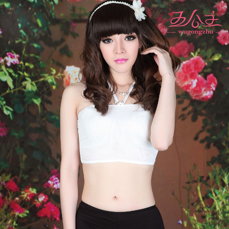 Modern gentlewomen princess spaghetti strap tube top tube top basic underwear gauze around the chest bra