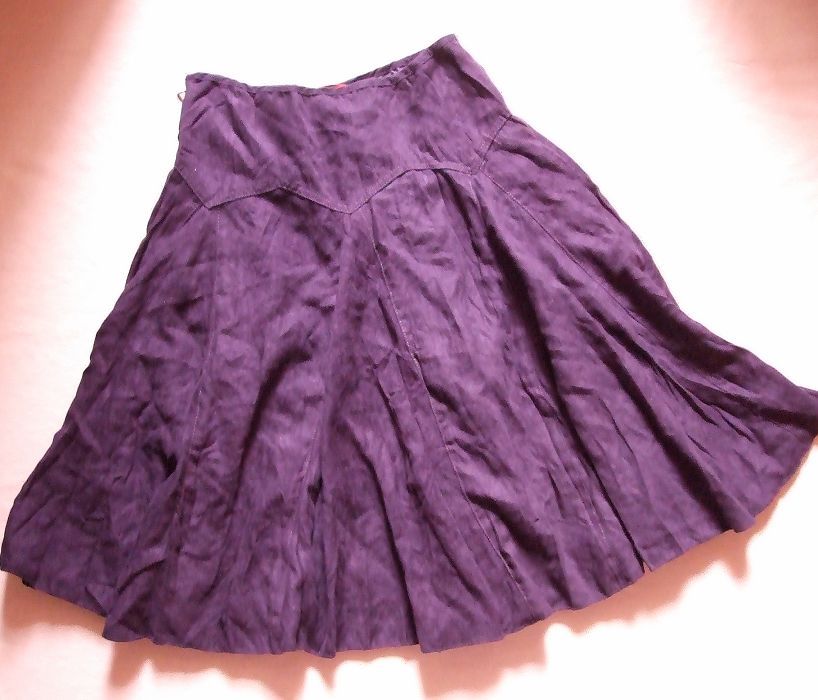 MOMAN Etam ETAM purple leather formulated fabric expansion bottom bust skirt s