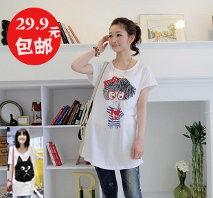 Mommas maternity clothing summer fashion  t-shirt maternity top white  clothing