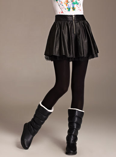 MOONBASA 2012 new arrival fashion cool leather puff short skirt 037212401