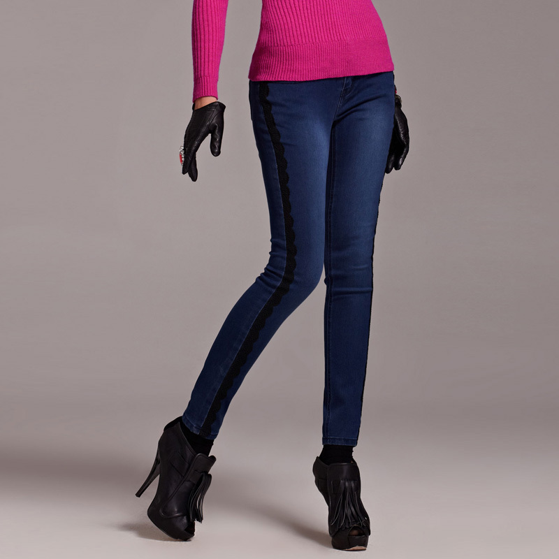 MOONBASA jeans female skinny pants fashion laciness 466012401