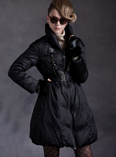 MOONBASA winter stand collar involucres slim design sweep long down coat