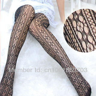 MOQ 1PCS mix order  women sexy flower & vertical stripes  fishet tights SO19023-BK