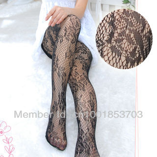 MOQ 1PCS mix order  women sexy rose fishet tights SO19004-BK