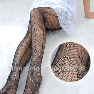 MOQ 1PCS mix order  women sexy square with dot  fishet tights SO19006-BK