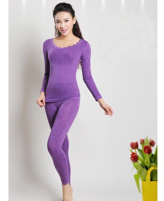 MOQ 2PCS Lady Spring Autumn Render Seamless Model Body Underwear Suit/Woman Thin Thermal Underwear/Warm Intimate Long Johns