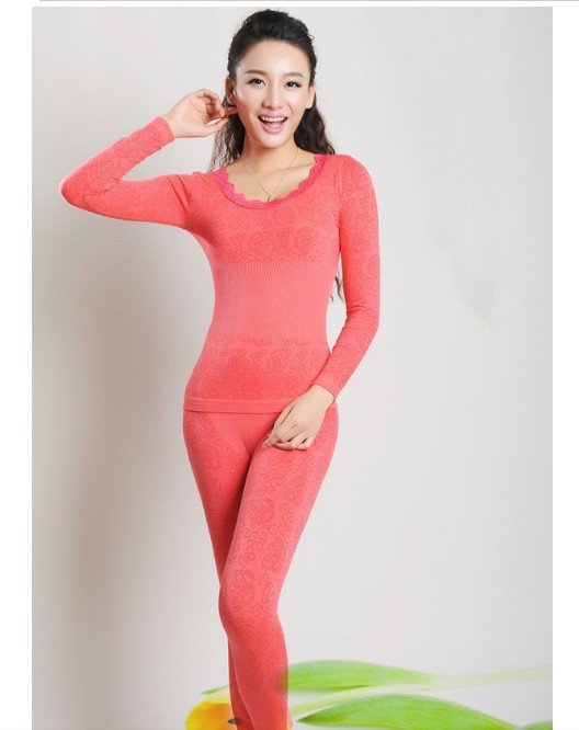 MOQ 9PCS Lady Spring Autumn Render Seamless Model Body Underwear Suit/Woman Thin Thermal Underwear/Warm Intimate Long Johns