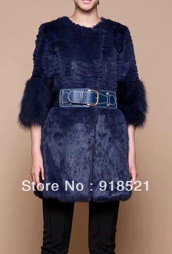 Motoul rabbit fur overcoat female long design ladies fur coat