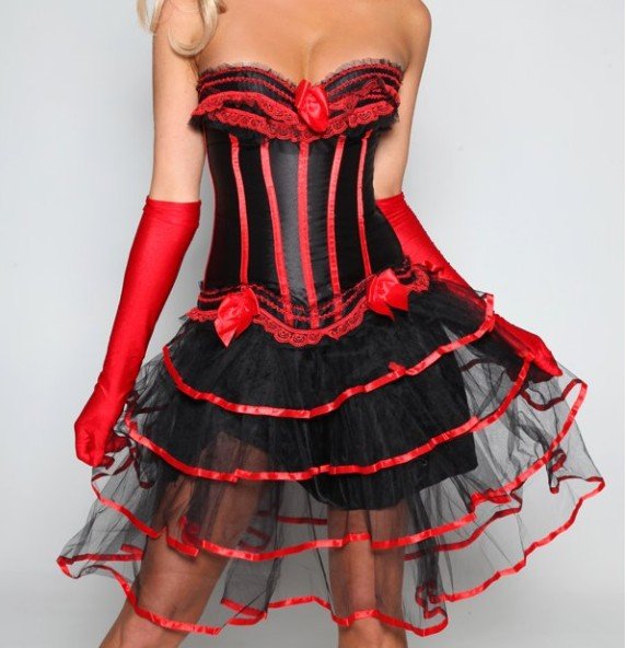 moulin rouge burlesque costume Corset Top Dress & Skirt