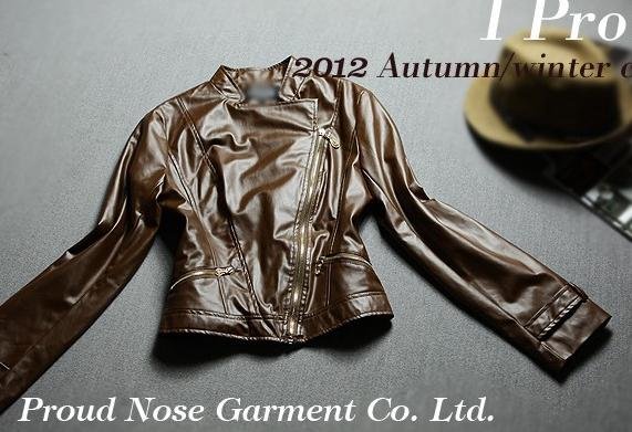 MS COLOR 2012 Autumn & Winter Gorgeous Ladies' Fashion Leather Jacket, High Quality Ladies' PU Leather Jacket