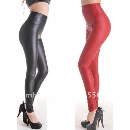 Ms. stretch high waist leather- look leggings AAA