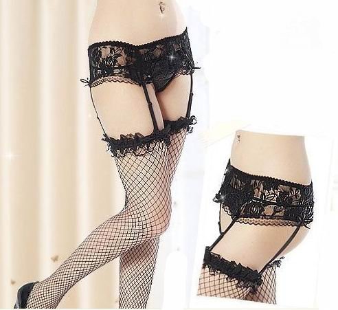 Ms. suspenders stockings black jacquard mesh backing socks wholesale