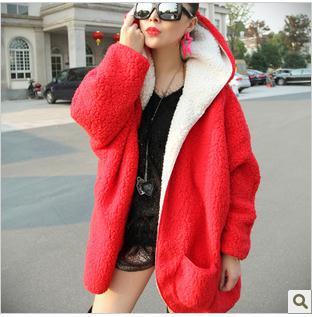 Ms . y fashion trend double faced berber fleece wadded jacket female outerwear overcoat medium-long cotton-padded jacket