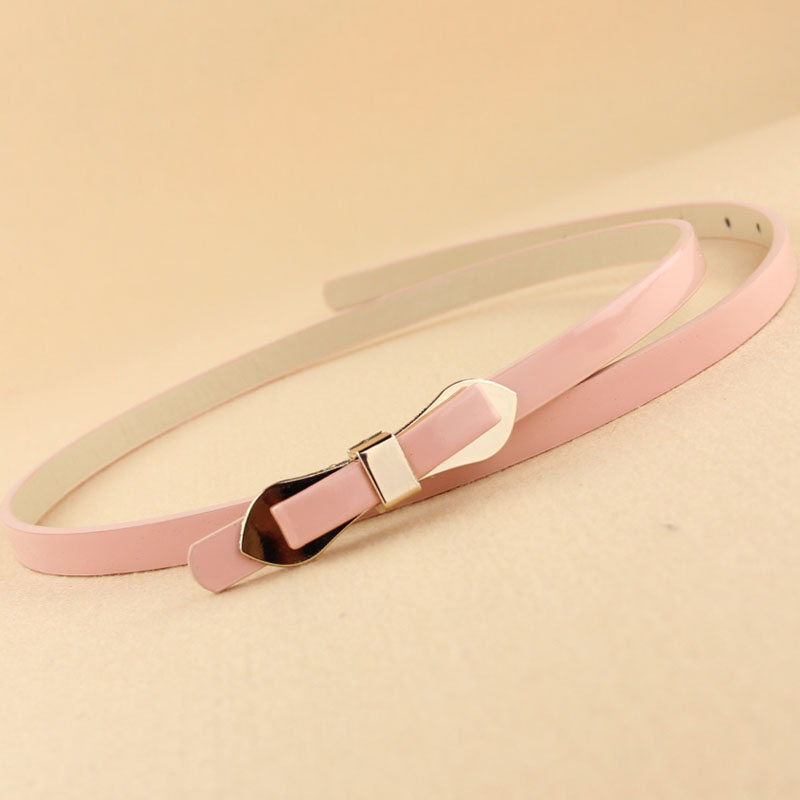 Multi-layer multicolour bow thin belt neon color candy color japanned leather belt strap female