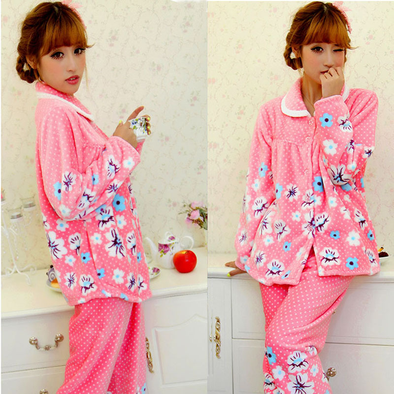 Multicolour flower interspersion pink Women , heartwarming sleepwear