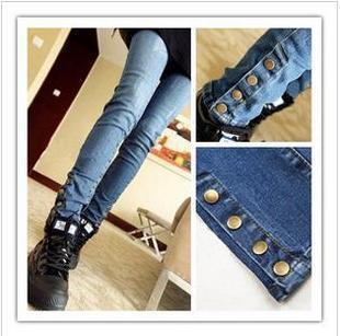 Mushroom autumn new arrival 2012 slim skinny jeans pencil pants trousers breasted