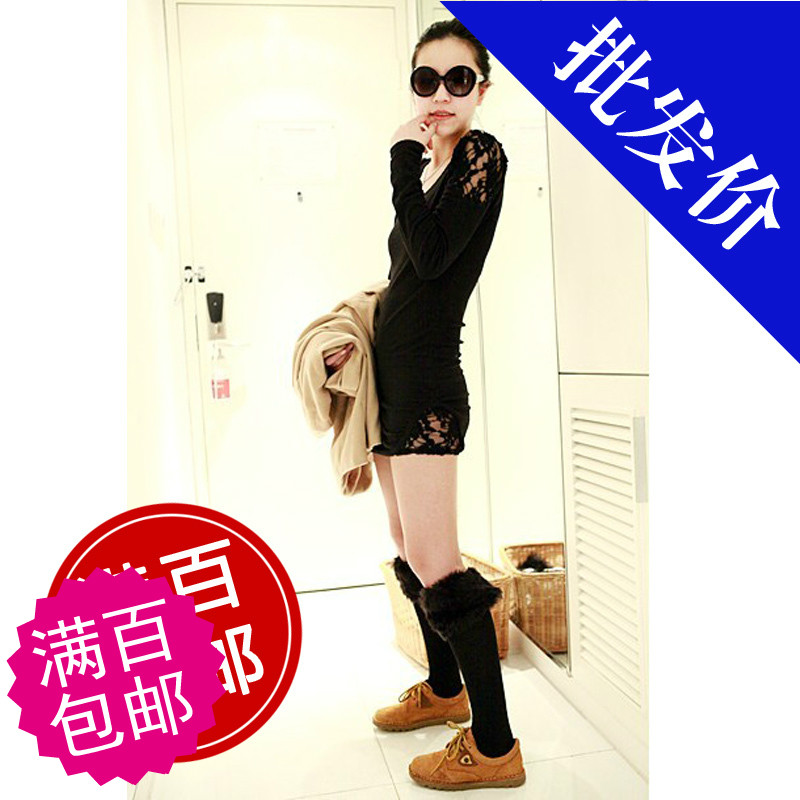 Mushroom winter women's winter autumn and winter clothes one-piece dress rabbit pocket honey