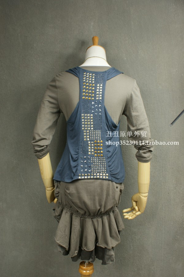 Mushroom women's fashion rivets denim vest female 2013 spring new arrival