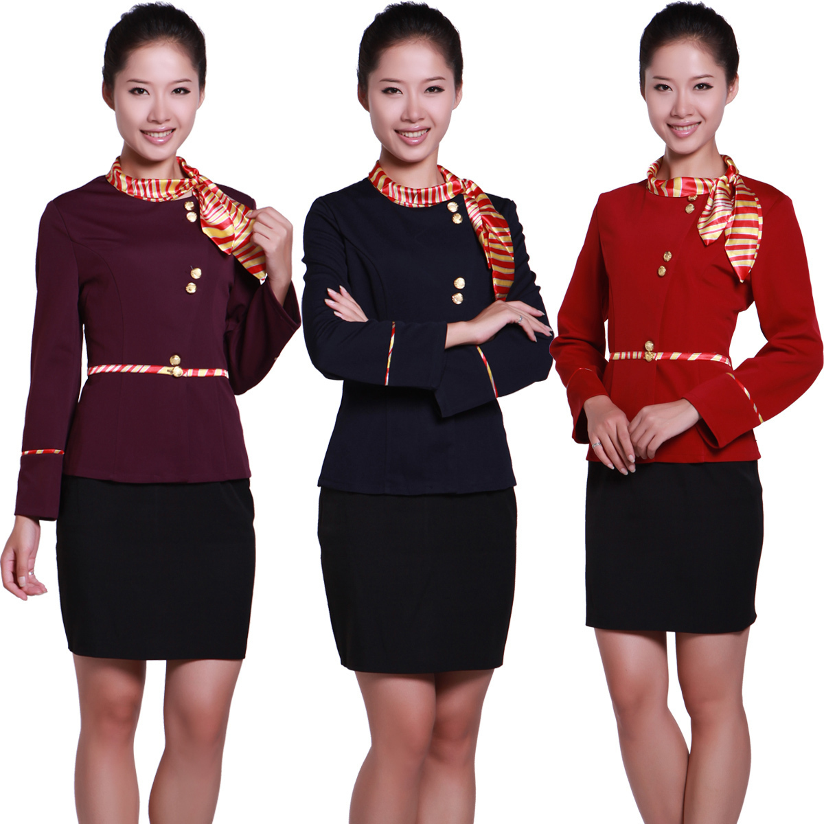 My work wear winter female long-sleeve front desk uniform work wear autumn and winter