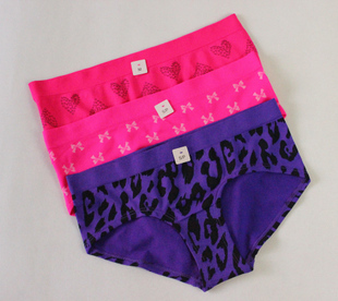 N008 FREE SHIPPING 2013 NEW Seamless stretch lovely bowknot pattern phosphors female briefs