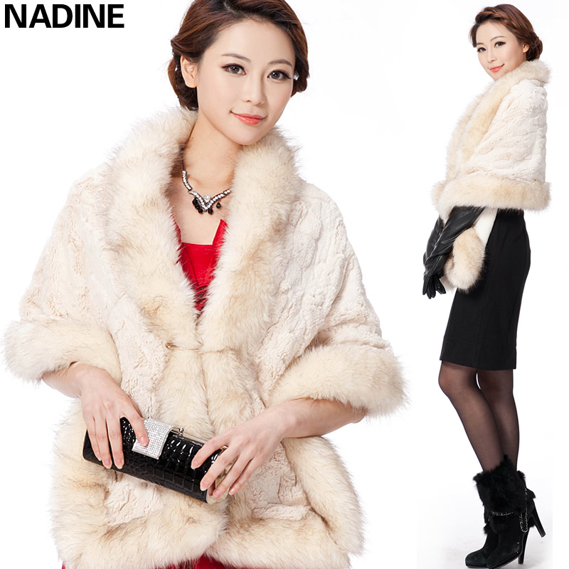 Nadine2012 winter brief luxurious quality bride fur cape