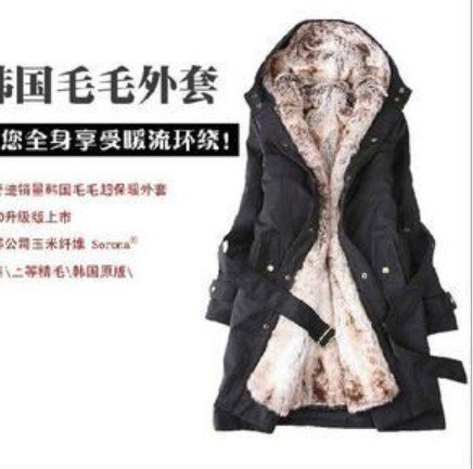 NALULA  Sale Again!! Cheapest 2012 Winter New Korean Promotion Women's Fur Coats / Warm Long Coat Jacke Free Shipping CN390