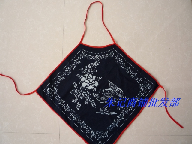 National trend blue printed cloth adult apron Large mandarin duck ceremonized basket