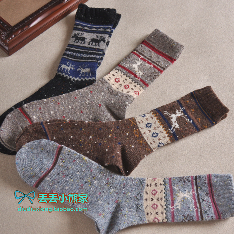 National trend vintage 100% cotton socks male women's lovers short socks pile of pile of socks