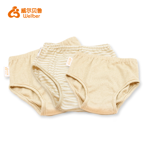 Natural colored cotton child panties briefs 100% cotton bread pants male panties shorts