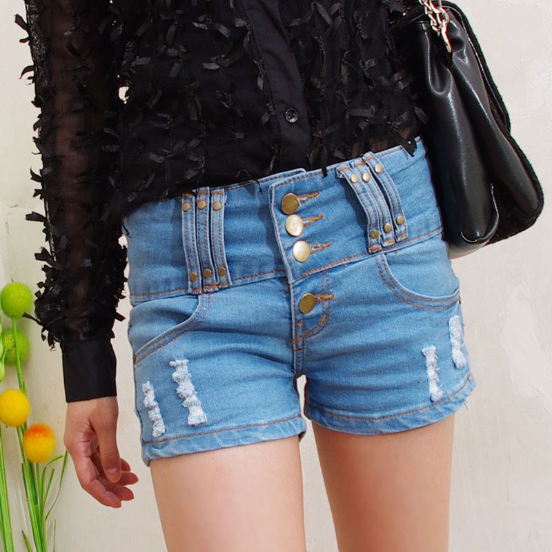 Nda single-shorts sty fashion vintage high waist denim shorts loose plus size female spring and summer