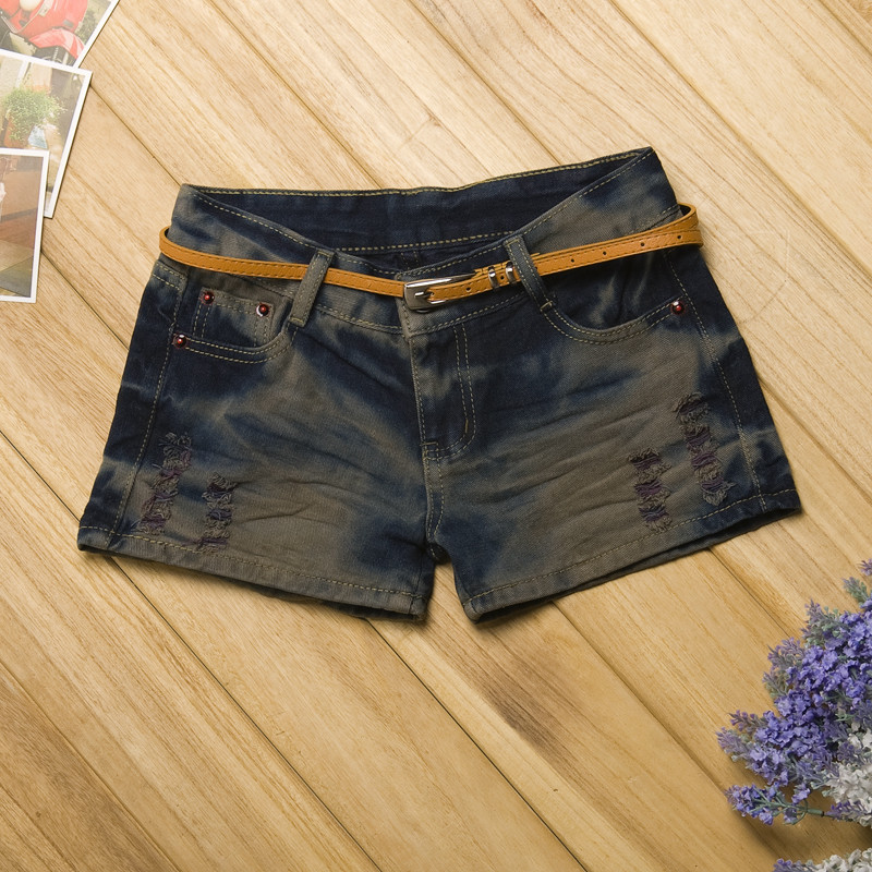 Nda single-shorts sty fashion vintage high waist denim shorts roll-up hem loose plus size female