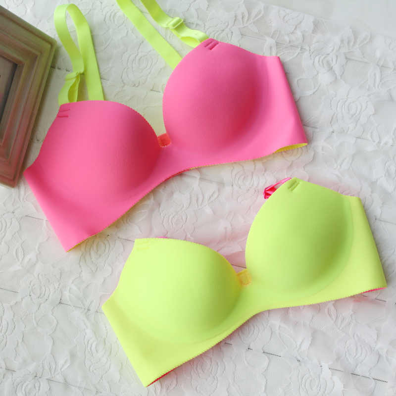 Neon color 3 breasted pearl massage water bag one piece seamless push up underwear