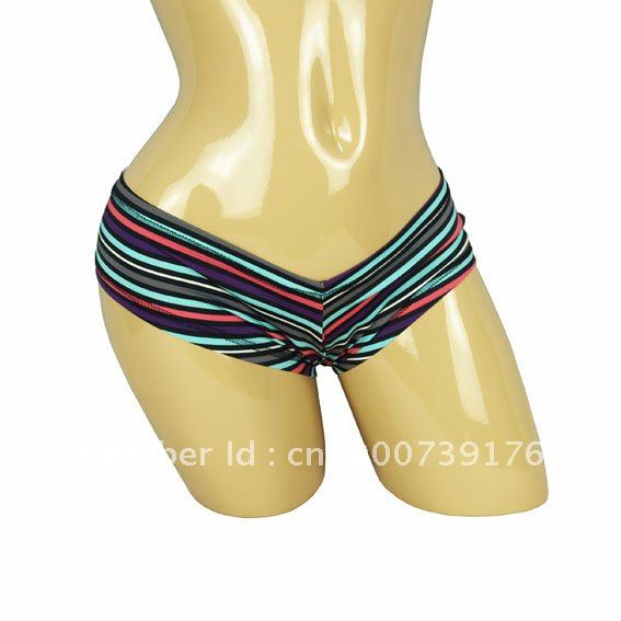 Neon UV GLOW Turquoise Striped print Booty Hip Lowrise Sexy Stripper Shorts ST17