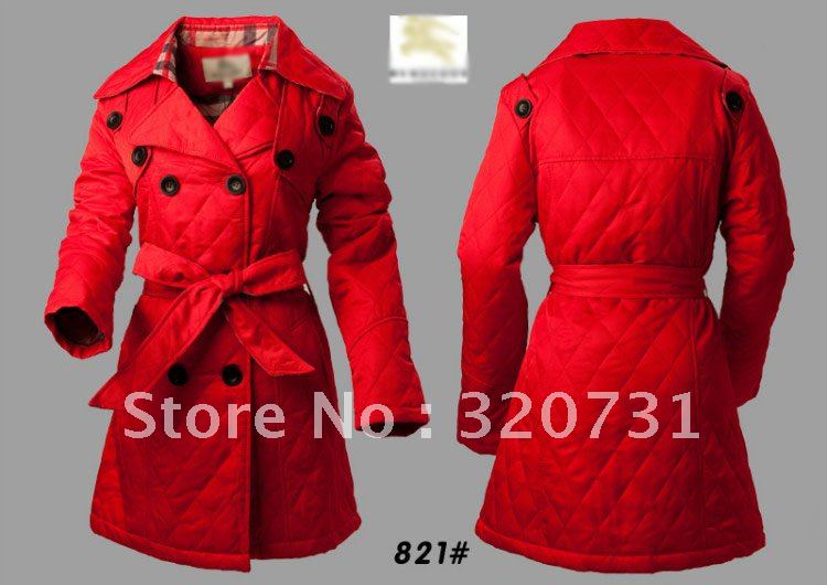 New 2013 Fashion Brand Burb Women Cotton Padded Trench Coat/Ladies Winter Double Breasted Coat/Outerwear #821 / Free Shipping