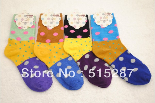 New 2013 spring and summer selling socks,women's bump color socks, Polka dot socks,Comfortable and soft,Free shipping