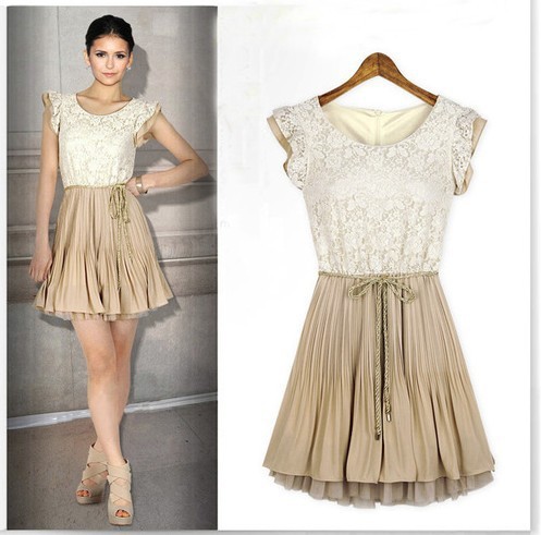 New 2013 spring summer new womens Court style Retro Lace Sleeveless vest dress Free Shipping DYQ