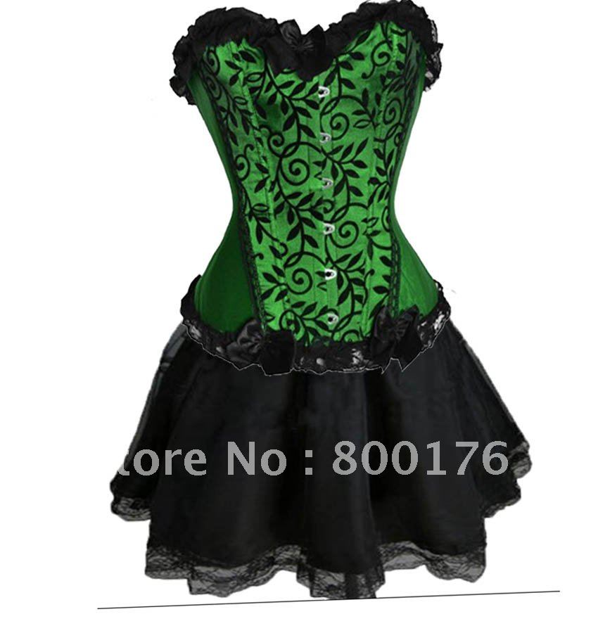 New A812 Lace Overlay Boned Corset s-2xl