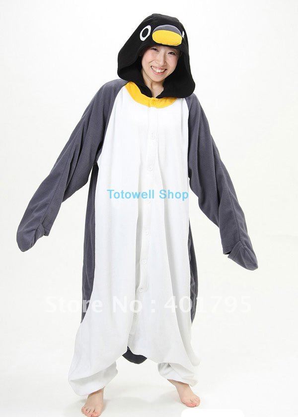 New Adult Animal Gray Penguin Cosplay Pajamas Onesie Sleepwear Costume