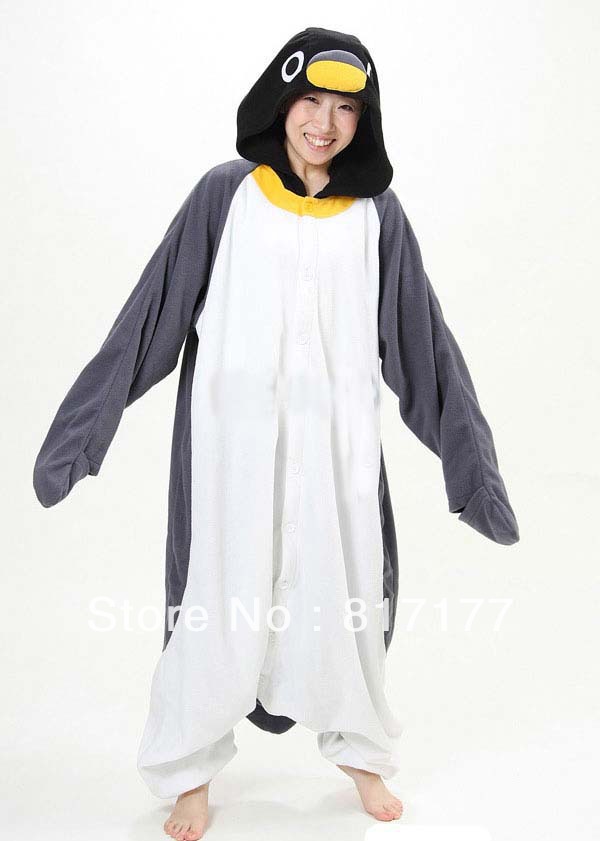 New Adult Animal Gray Penguin Cosplay Pajamas Onesie Sleepwear Costume(night wear)