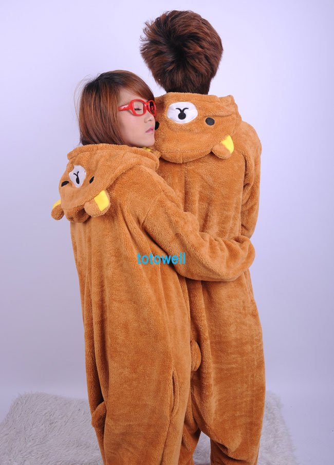 New Adult Animal Rilakkuma Bear Pajamas Sleepsuit Onesie Sleepwear Unisex