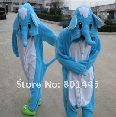 New adult romper nonopnd one piece stretchy sleepers Autumn spring elephant design polar fleece for 105~185cm free shipping