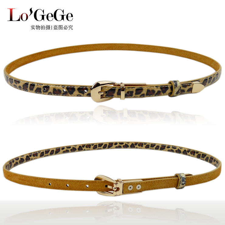 New arrival 0558 european fashion leopard print genuine leather thin belt women's belt fashion genuine leather