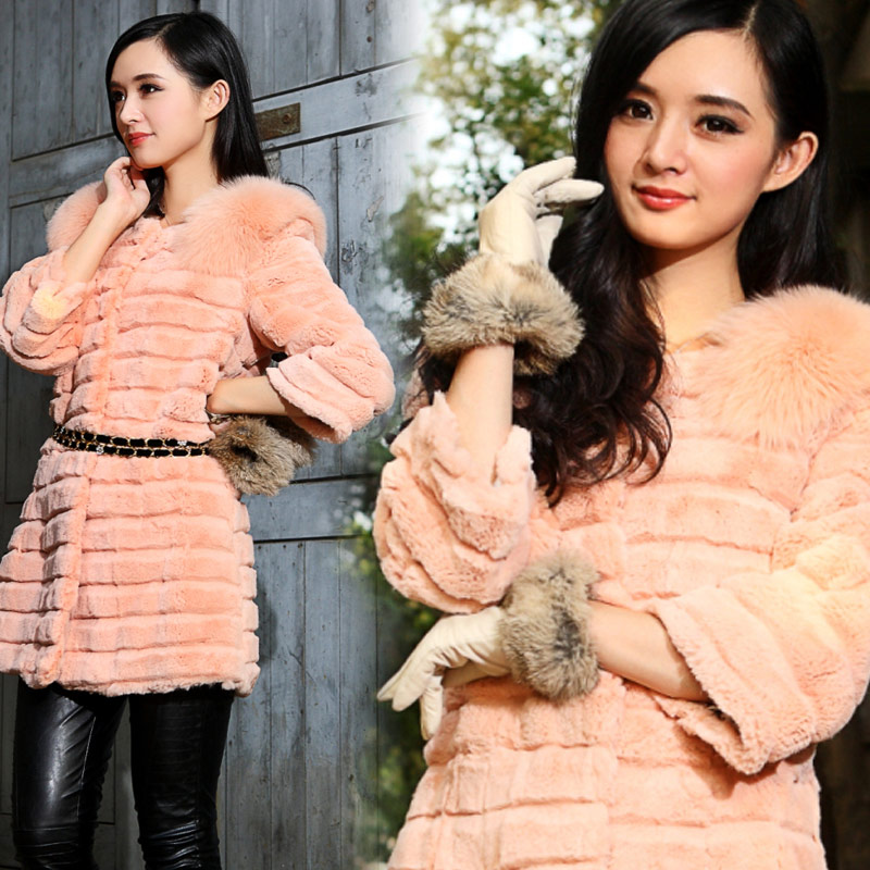 New arrival 2012 autumn and winter fashion medium-long fur cape outerwear o-neck three quarter sleeve gentlewomen